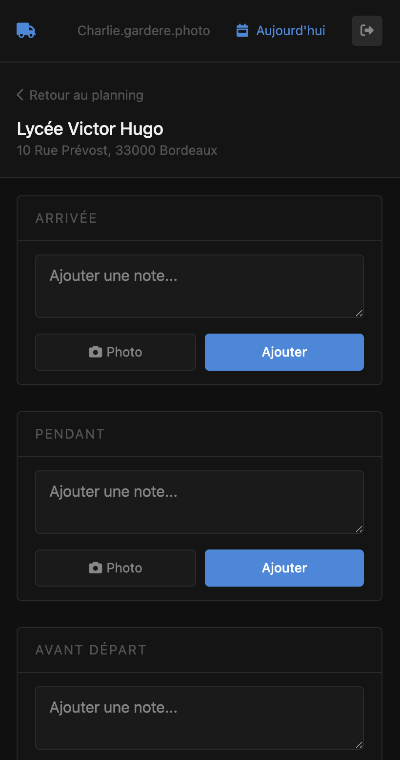 Rapport d'intervention sur mobile